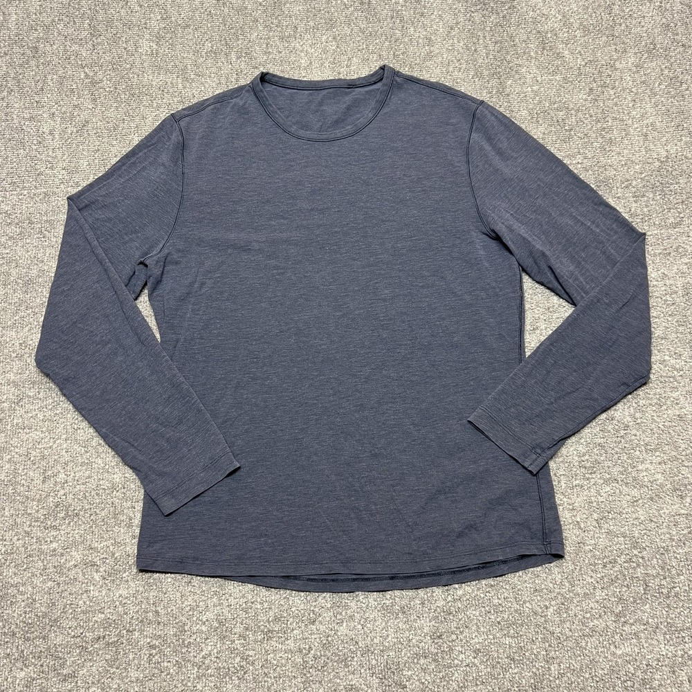 Lululemon Blue Long Sleeve Shirt Mens Medium Basic Crew Neck Lightweight